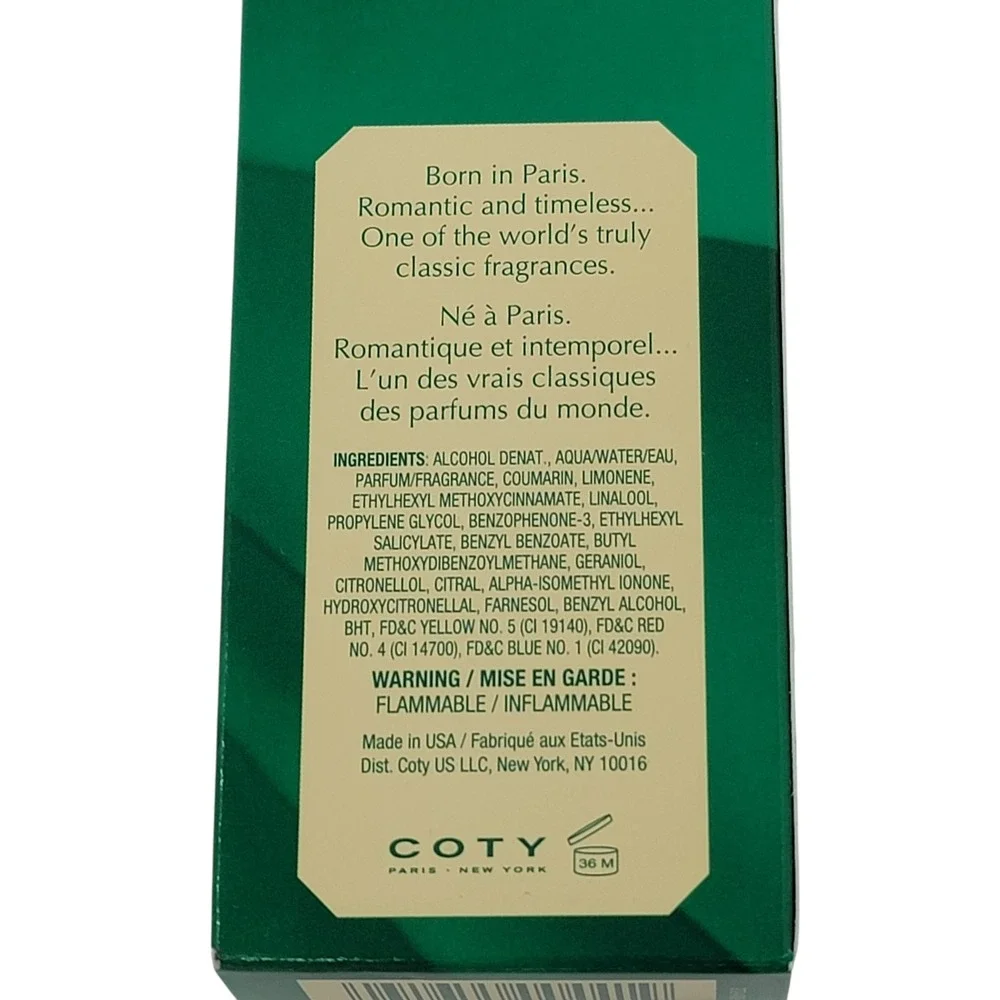 Coty Emeraude Cologne Spray 2.5 Oz 75 mL New In Box Green Fragrance